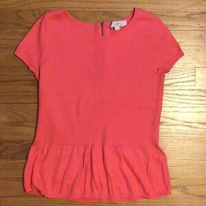 Loft Peplum Hem Short Sleeve Sweater